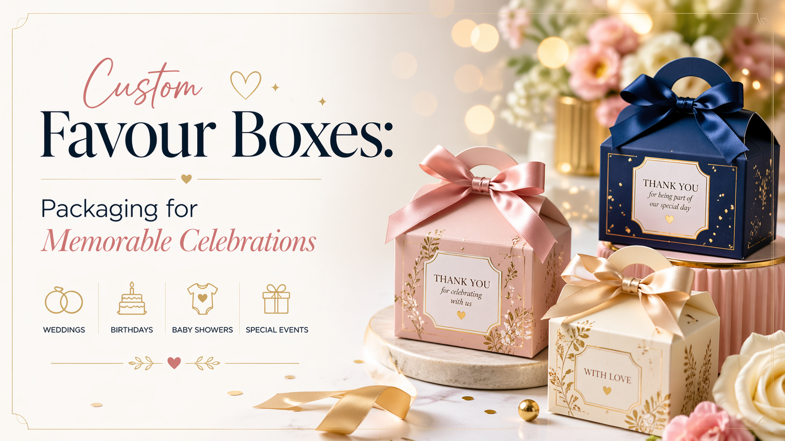 Custom Favour Boxes: Packaging for Memorable Celebrations